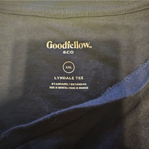 Goodfellow tee short Sleeve men's XXL navy blue Pre-owned - Picture 3 of 5